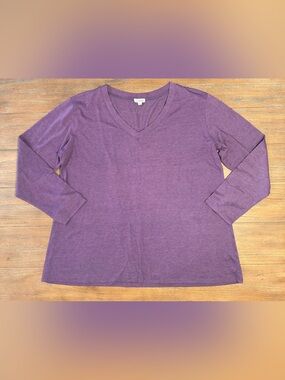 Purple V-Neck Women's Top #99
